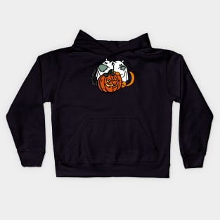 Ghostcats with pumpkin Kids Hoodie